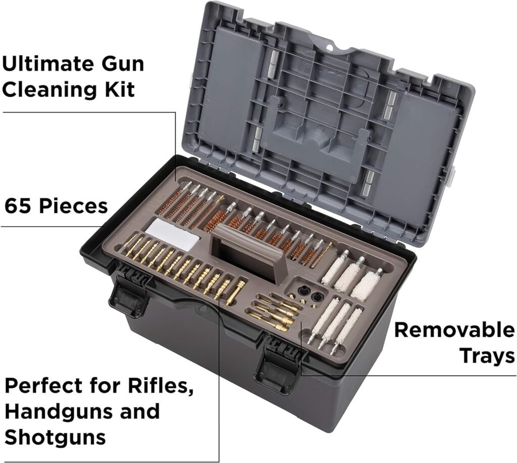 Allen Company Universal Gun Cleaning Kit  Tool Box - Rifle, Shotgun  Handgun Gun Cleaner Kit - 65-Piece - Gun Accessories for Men and Women - Cleaning Kit Gun Case - Black