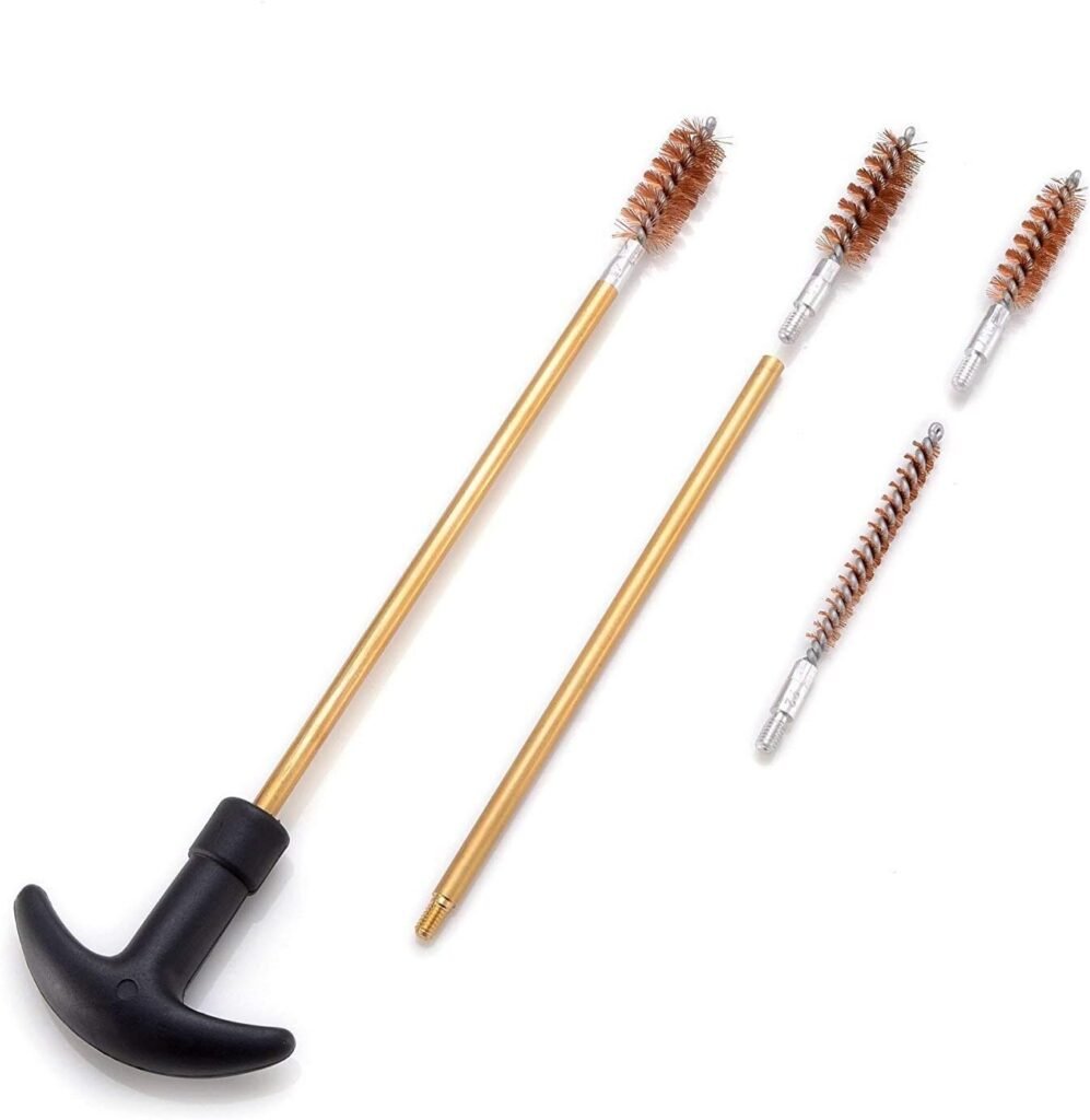 BOOSTEADY Universal Handgun Cleaning kit .22,.357,.38,9mm,.45 Caliber Pistol Cleaning Kit Bronze Bore Brush and Brass Jag Adapter