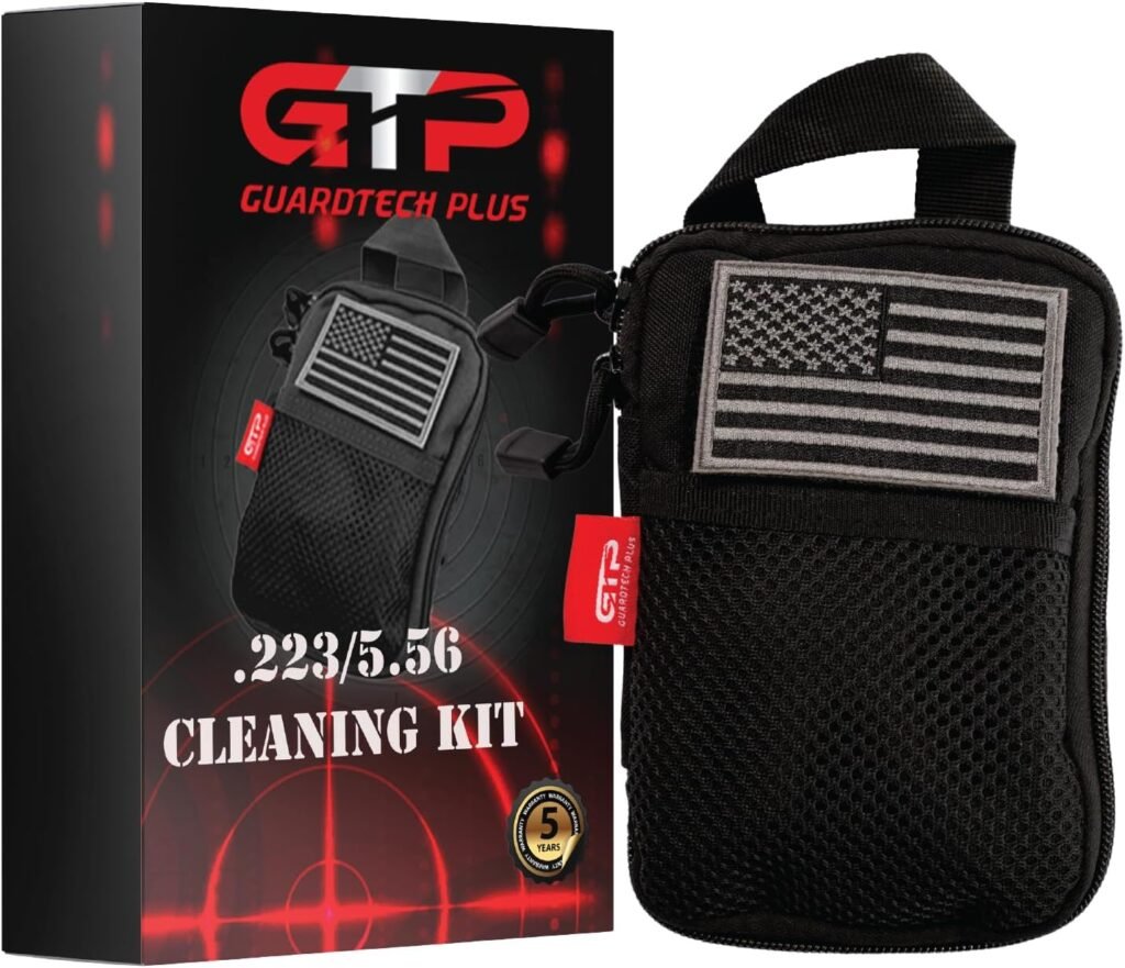Gun Cleaning Kit .223/5.56- .223 Cleaning Kit  Rifle Cleaning Kit 5.56 - Complete Cleaning System with Brushes, Mop, Brass Jag, Bore Rope Cleaner, Rods  Patches,Molle Bag