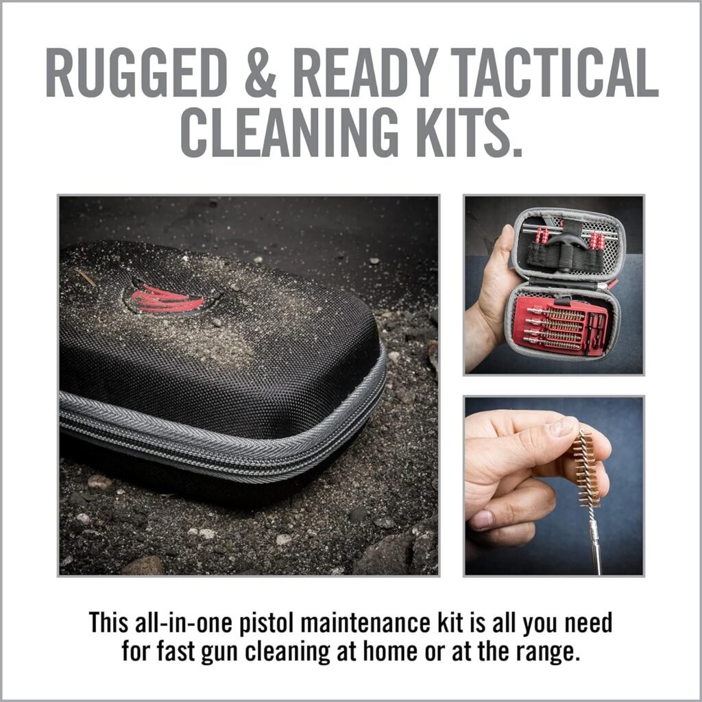 Real Avid Handgun Cleaning Kit: All in One 13 Piece Pistol Cleaning Kit With Cleaning Rod, Bore Brushes, Gun Cleaning Jags  Gun Cleaning Patches For .22 .357 9MM .38 .40 .44  .45 Caliber Handguns