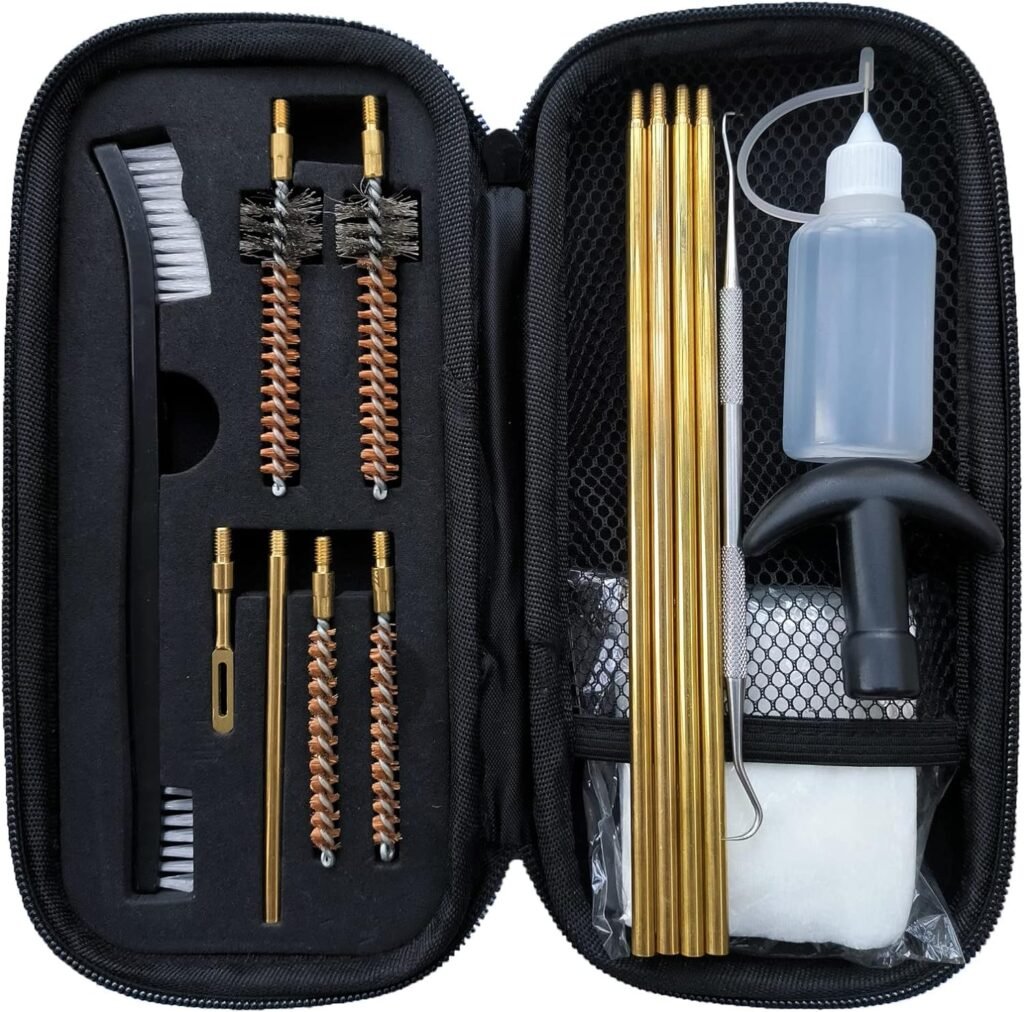 Gun Cleaning Kit Rifle 5.56 Cleaning Kit .223 Pistol Cleaning Kit with Brass Cleaning Rod, Gun Cleaning Brushes, Oil Bottle for Shooting Hunting