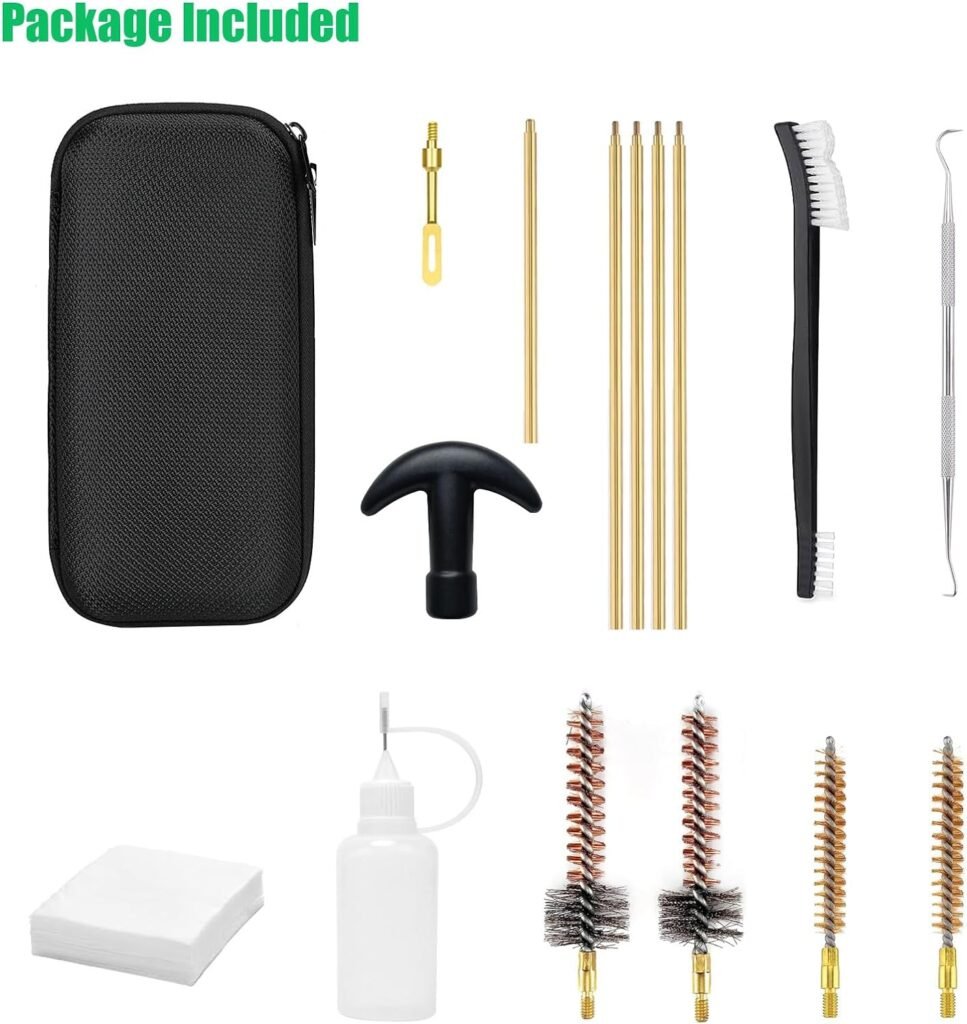 Gun Cleaning Kit Rifle 5.56 Cleaning Kit .223 Pistol Cleaning Kit with Brass Cleaning Rod, Gun Cleaning Brushes, Oil Bottle for Shooting Hunting