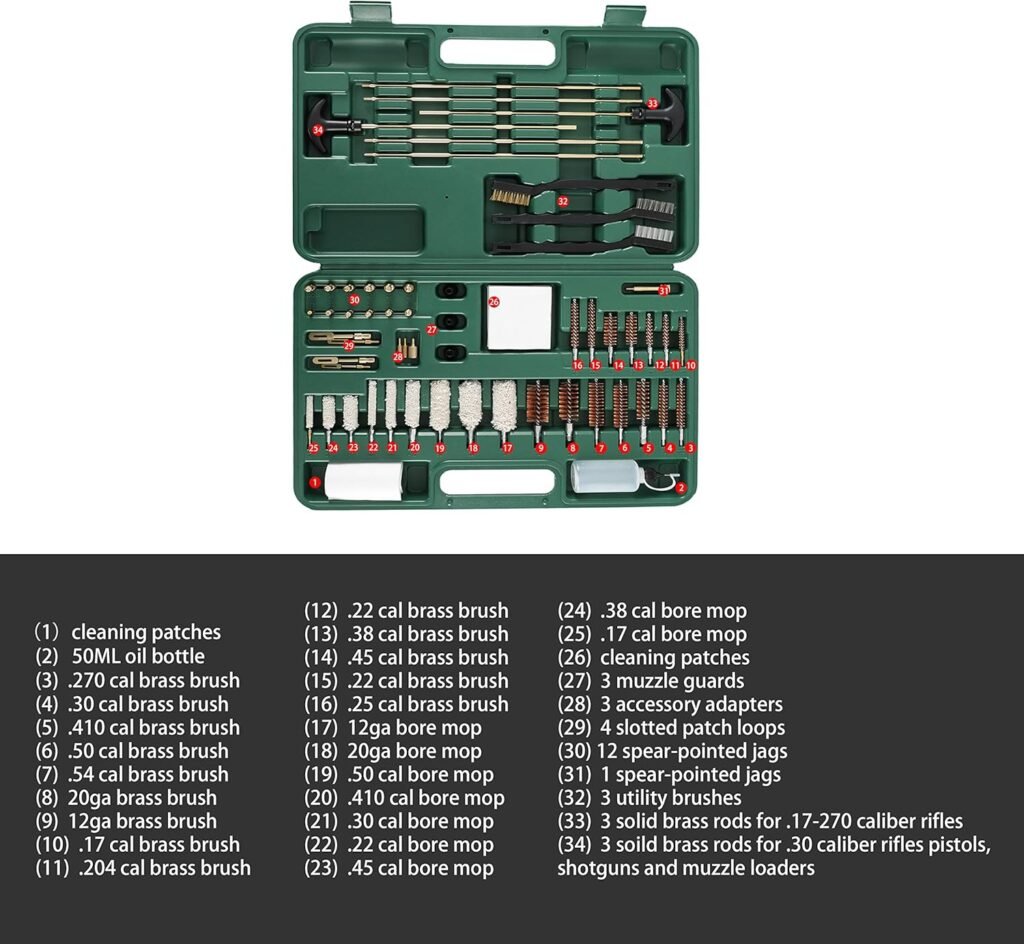 Cleaning Kit Universal Supplies for All Caliber with Portable Carrying Case